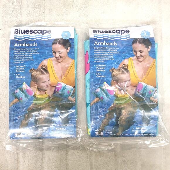 Bluescape Armbands/Floaties 2 packs - Kids- Blue with Mermaids - Picture 1 of 3